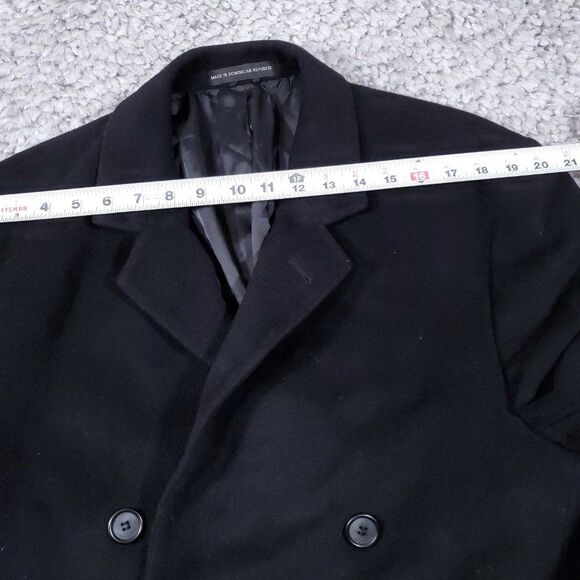 READ Ralph Ralph Lauren Wool Cashmere Coat Black Double Breasted Men's Size 42R - Picture 10 of 16